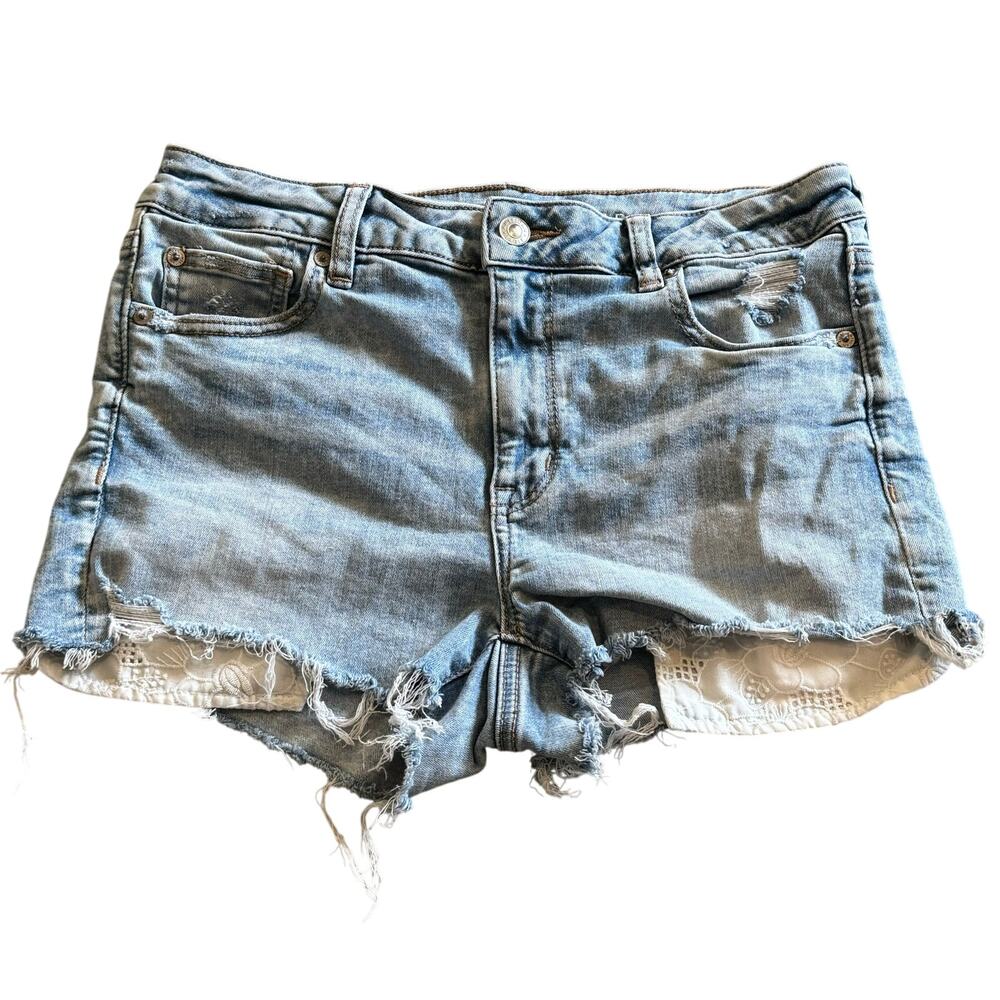 American Eagle Outfitters AEO High Rise Shortie Denim Shorts